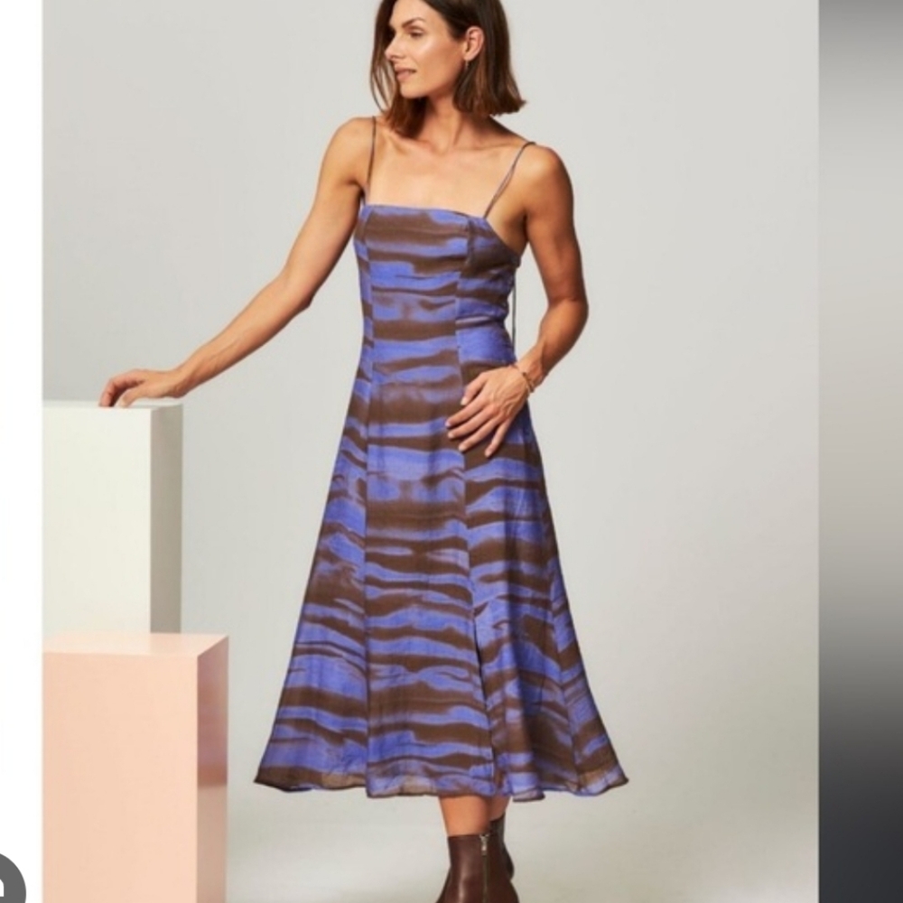 SAMSOE Annah Dress Iris Tide Slip Dress Tie Back Midi
